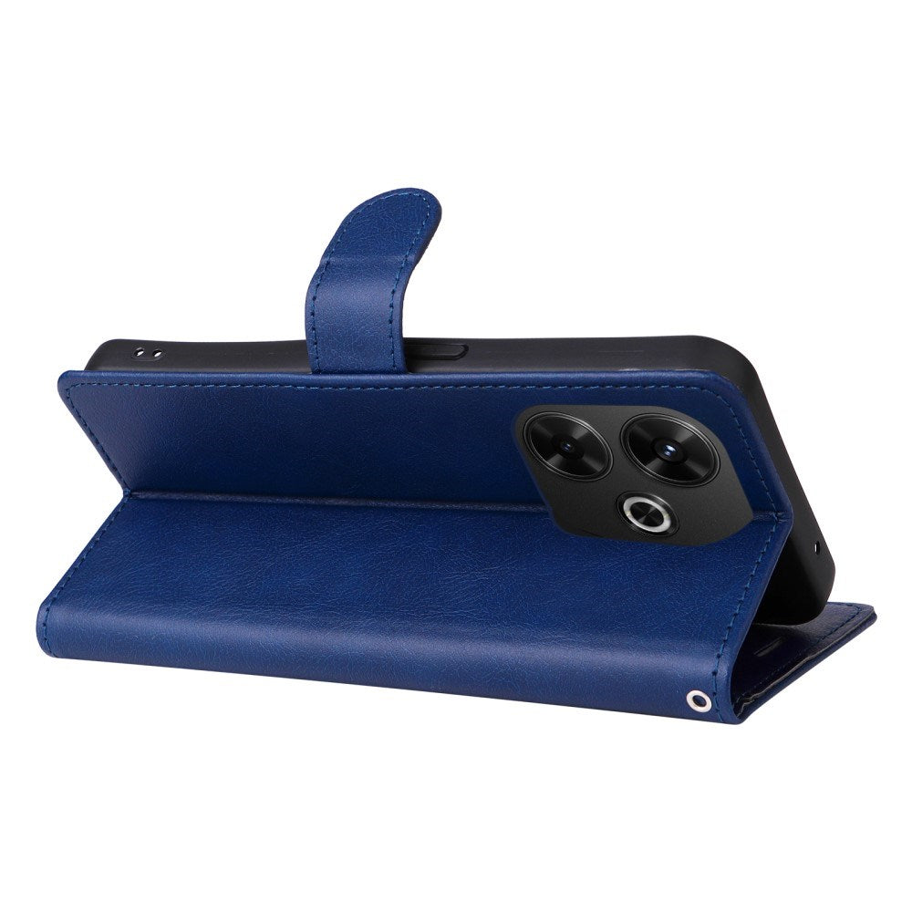 EIDERWOOD Xiaomi Redmi 13 Kunstlæder Mobil Cover m. Pung og Strop - Blå