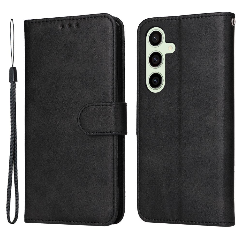 EIDERWOOD Samsung Galaxy S24 FE Læder Mobil Cover m. Pung & Strop - Sort