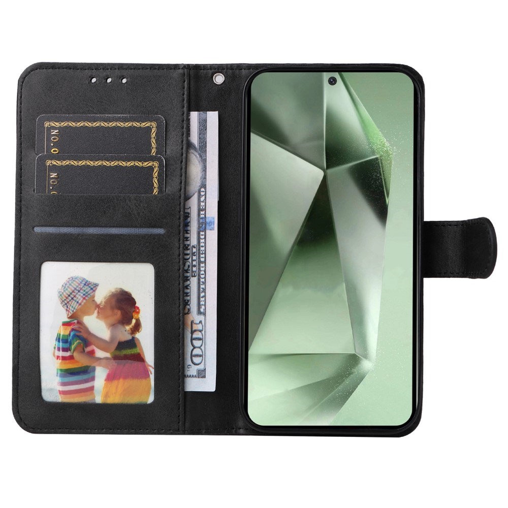 EIDERWOOD Samsung Galaxy S24 FE Læder Mobil Cover m. Pung & Strop - Sort