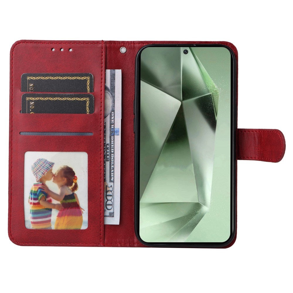 EIDERWOOD Samsung Galaxy S24 FE Læder Mobil Cover m. Pung & Strop - Rød