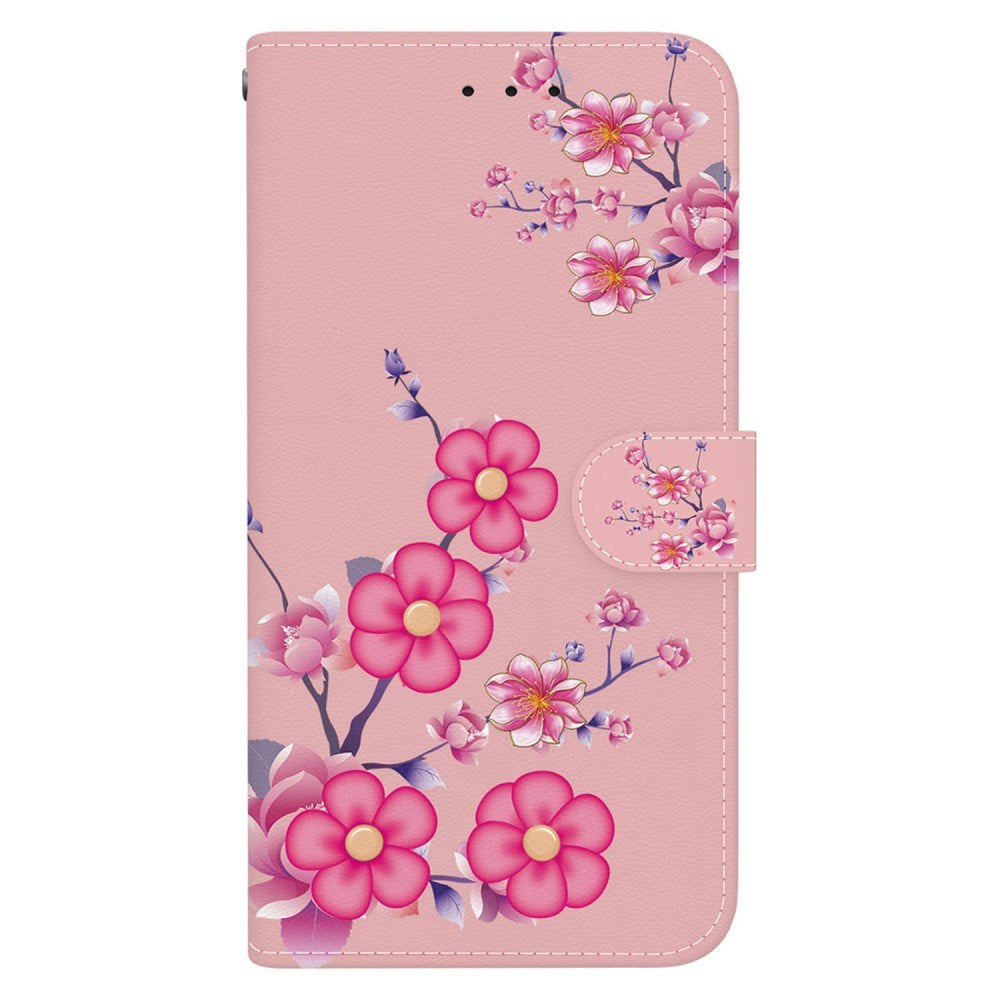 EIDERWOOD Motorola Moto G85 (5G) Læder Mobil Cover m. Pung & Strop - Lyserød Blomster