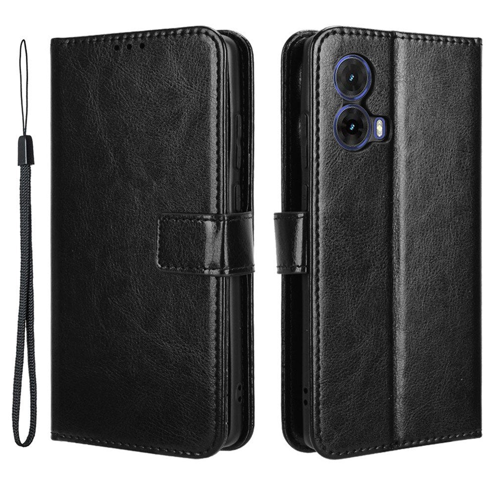 Motorola Moto G85 (5G) - EIDERWOOD Kunstlæder Flip Cover m. Strop - Sort