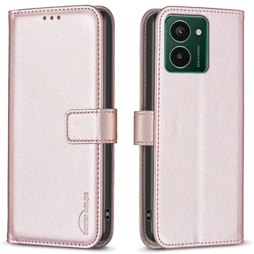HMD Pulse+ Kunstlæder Mobil Cover m. Ståfunktion & Kortholder - Rose Gold