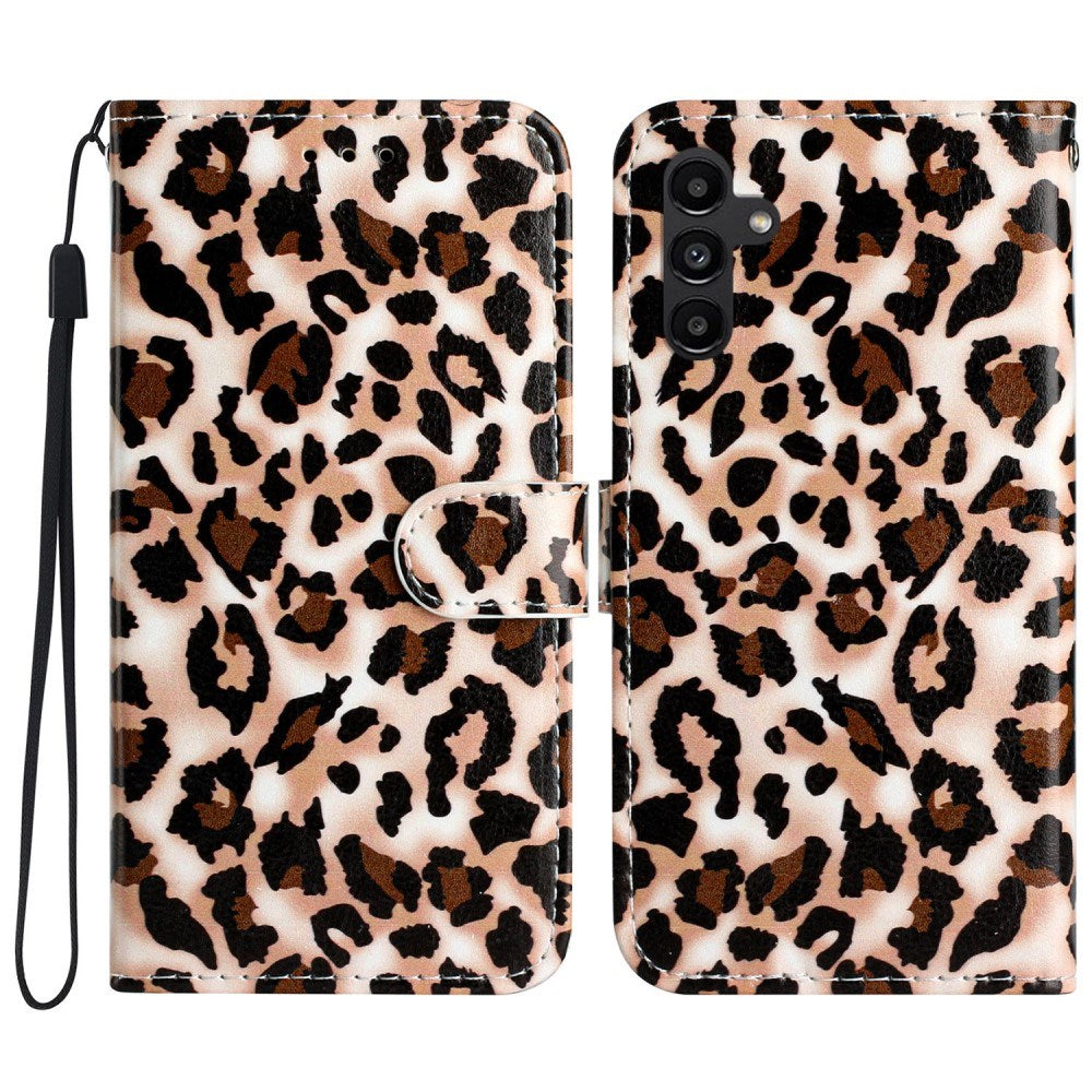 EIDERWOOD Samsung Galaxy S24 FE Vegansk Læder Mobil Cover m. Strop og Pung - Leopard Print