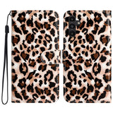 EIDERWOOD Samsung Galaxy S24 FE Vegansk Læder Mobil Cover m. Strop og Pung - Leopard Print