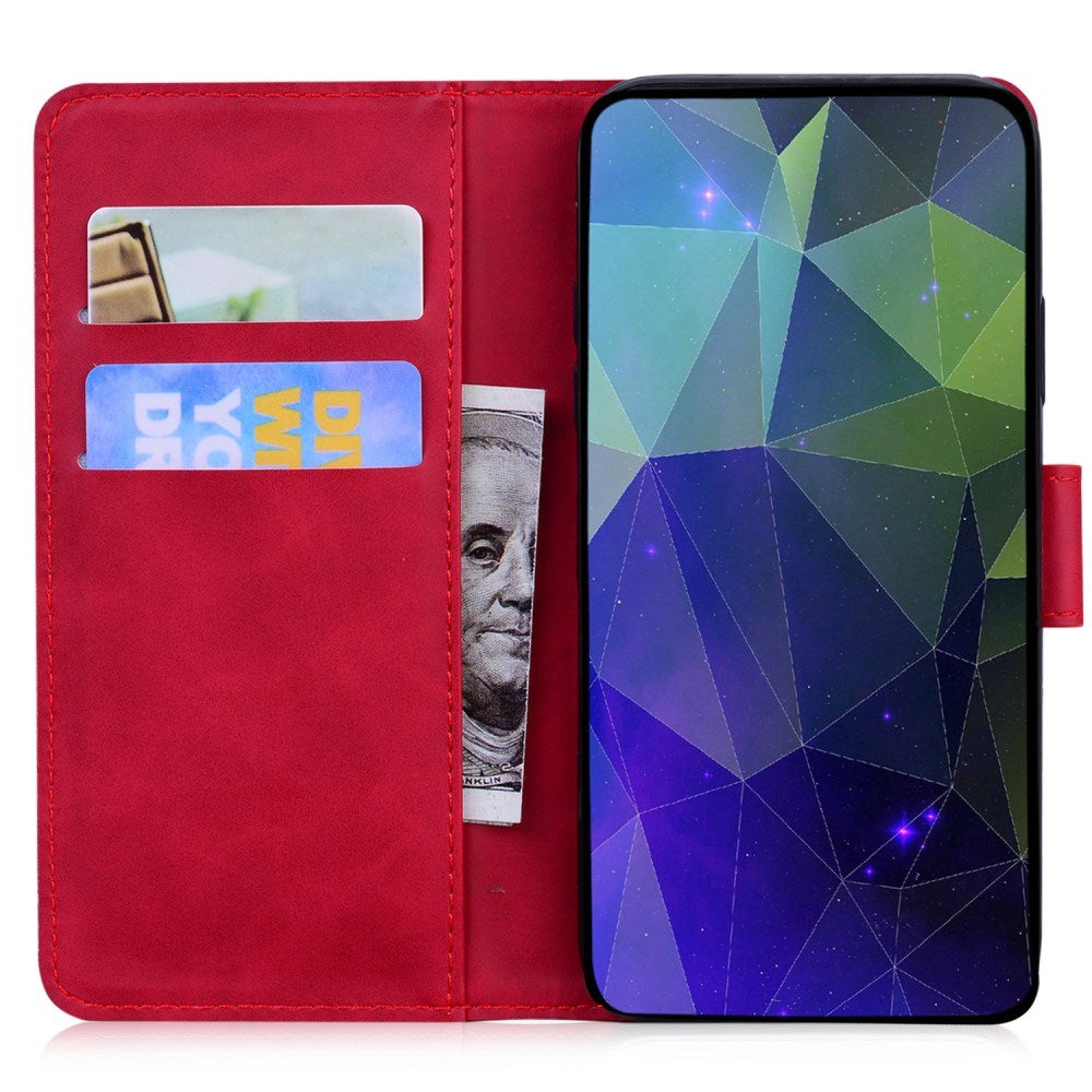 EIDERWOOD Motorola Moto E14 (4G) / G04s (4G) Kunst Læder Mobil Cover m. Ståfunktion & Kortholder - Rød