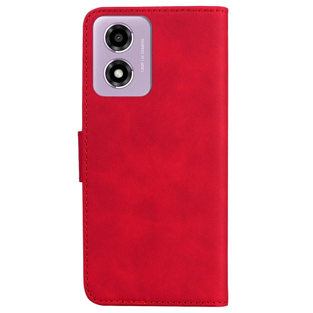 EIDERWOOD Motorola Moto E14 (4G) / G04s (4G) Kunst Læder Mobil Cover m. Ståfunktion & Kortholder - Rød