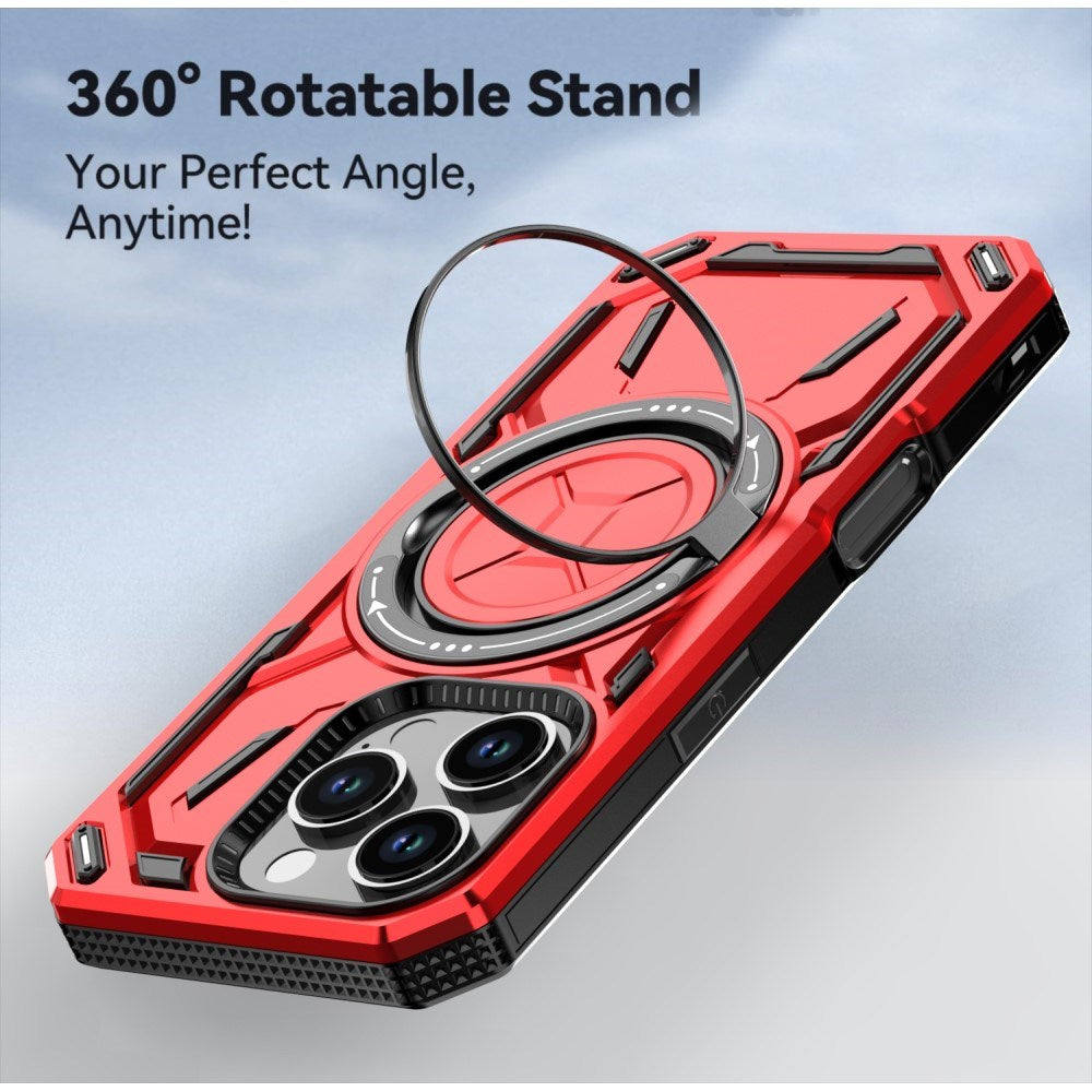 EIDERWOOD iPhone 16 Pro Håndværker Mobil Cover m. Magnetisk Kickstand - MagSafe Kompatibel - Rød