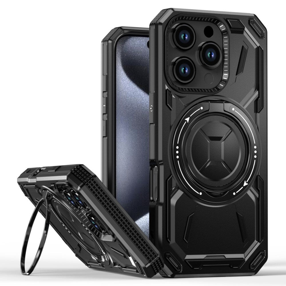 EIDERWOOD iPhone 16 Pro Håndværker Mobil Cover m. Magnetisk Kickstand - MagSafe Kompatibel - Sort