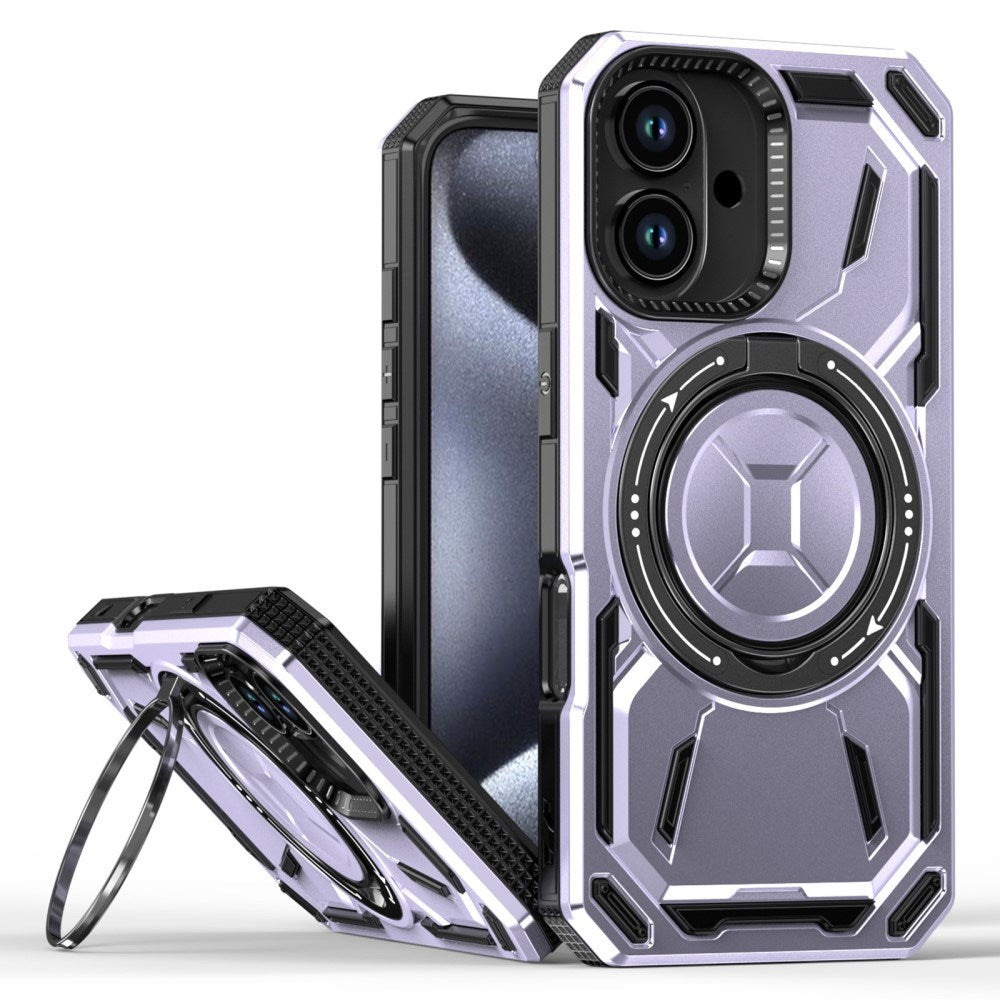EIDERWOOD iPhone 16 Håndværker Mobil Cover m. Magnetisk Kickstand - MagSafe Kompatibel - Lyslilla