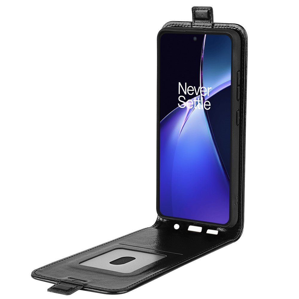 EIDERWOOD OnePlus Nord CE4 Lite (5G) Vertikalt Mobil Flip Cover m. Kortholder - Sort