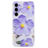 EIDERWOOD Samsung Galaxy S24 FE Fleksibelt Plast Mobil Cover m. Motiv - Gennemsigtig / Lilla Blomster