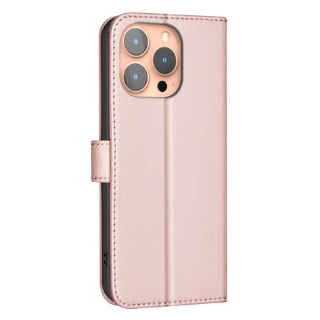 iPhone 16 Pro Ternet Læder Cover m. Pung & Strop - Rose Gold