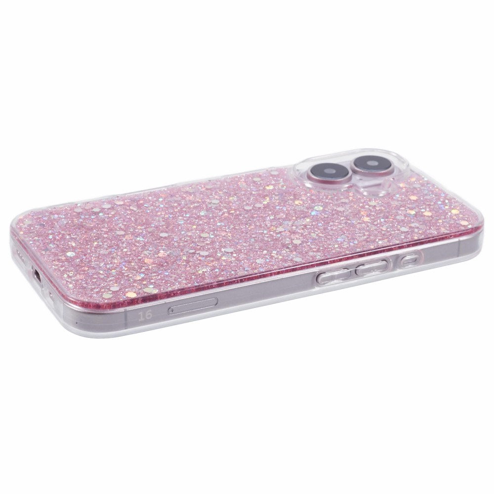 EIDERWOOD iPhone 16 Glitter Mobil Cover - Lyserød