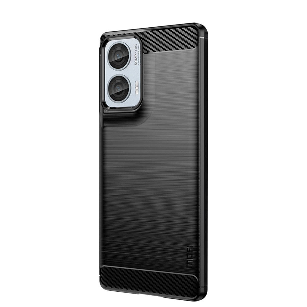 Motorola Moto G85 (5G) / S50 Neo (5G) Brushed Carbon Mobil Cover - Sort