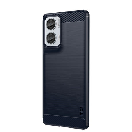 Motorola Moto G85 (5G) / S50 Neo (5G) Brushed Carbon Mobil Cover - Blå