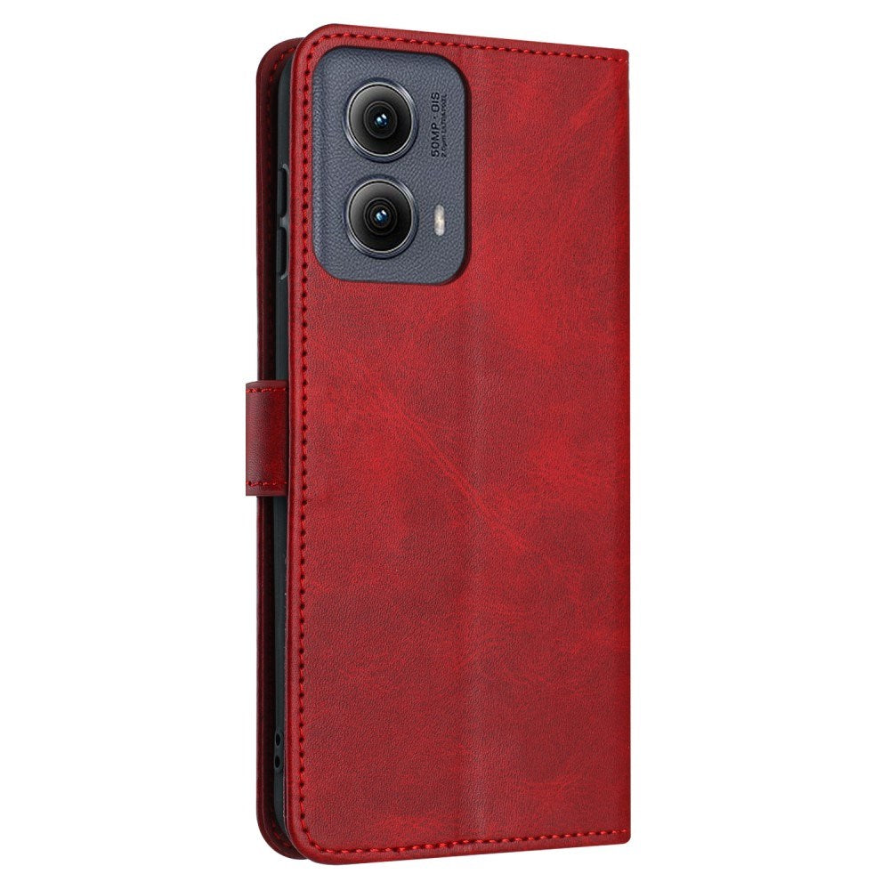 EIDERWOOD Motorola G85 (5G) Læder Mobil Cover m. Kortholder & Strop - Rød