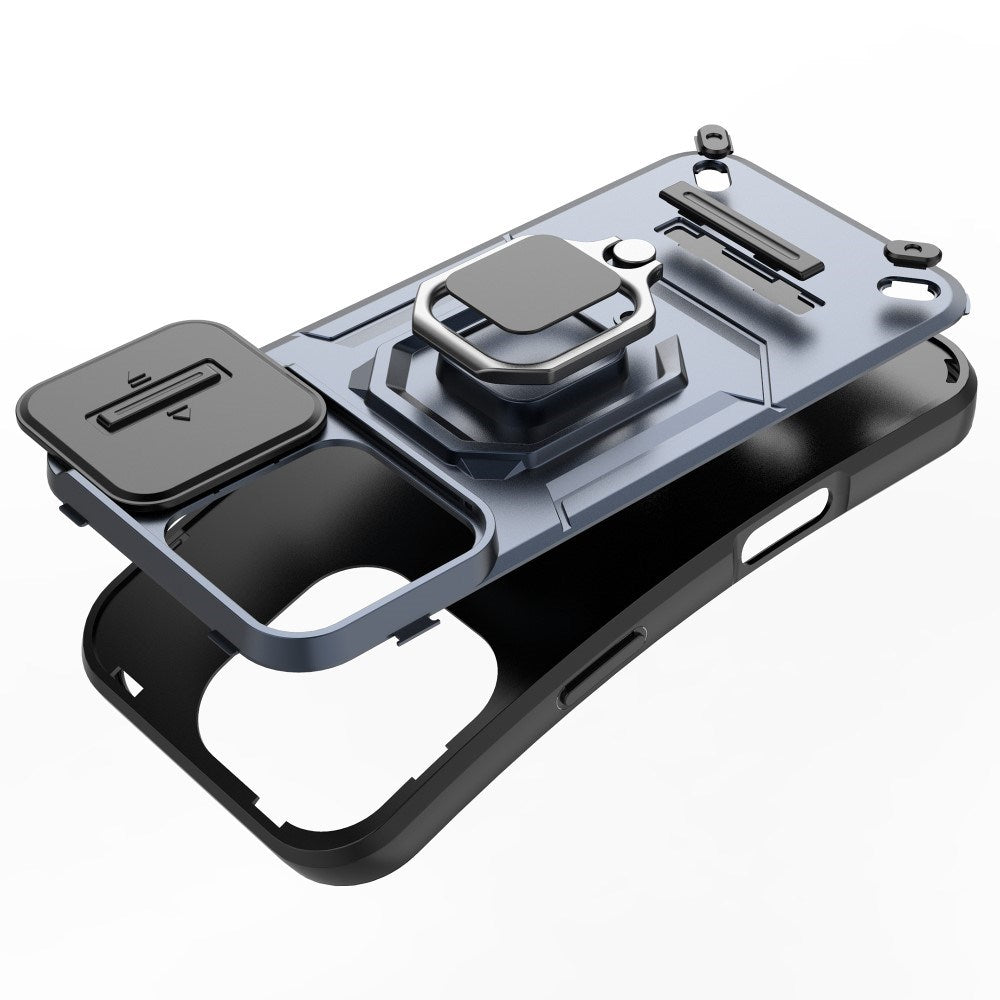 EIDERWOOD iPhone 16 Pro Håndværker Mobil Cover m. Magnetisk Kickstand & Cam Slider - Blå