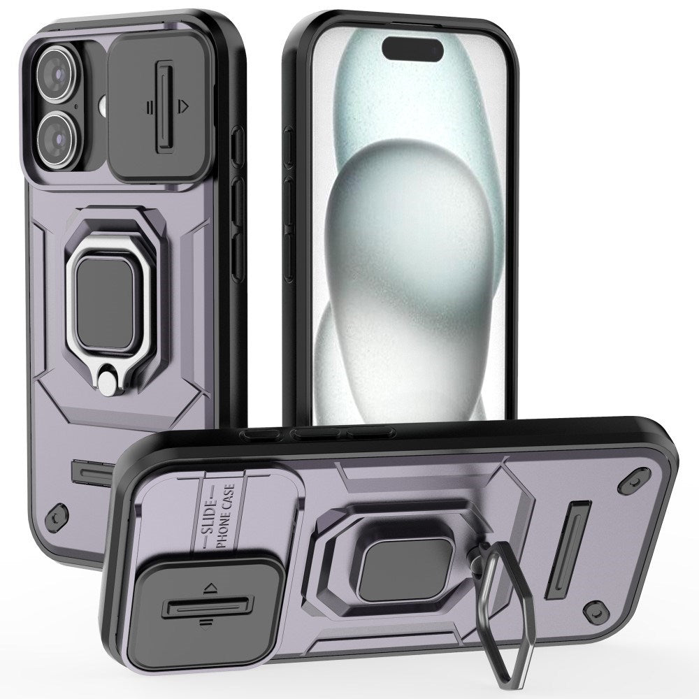 EIDERWOOD iPhone 16 Håndværker Mobil Cover m. Magnetisk Kickstand & Cam Slider - Lilla