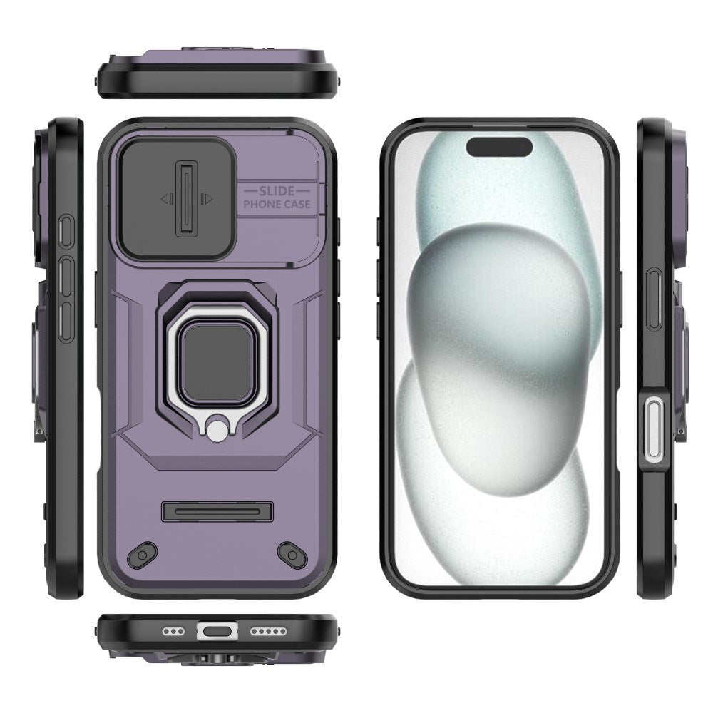 EIDERWOOD iPhone 16 Håndværker Mobil Cover m. Magnetisk Kickstand & Cam Slider - Lilla