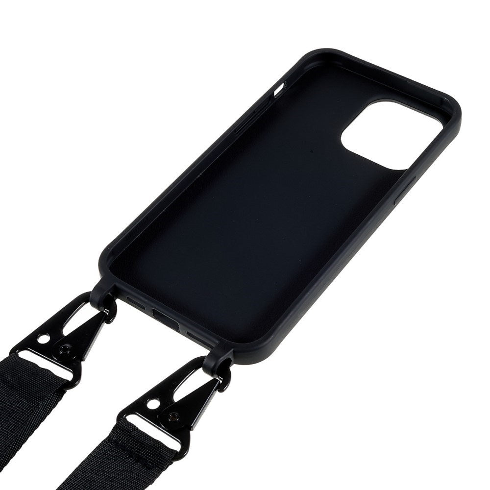 iPhone 16 Pro EIDERWOOD Fleksibelt Plastik Mobil Cover m. Strop - Sort