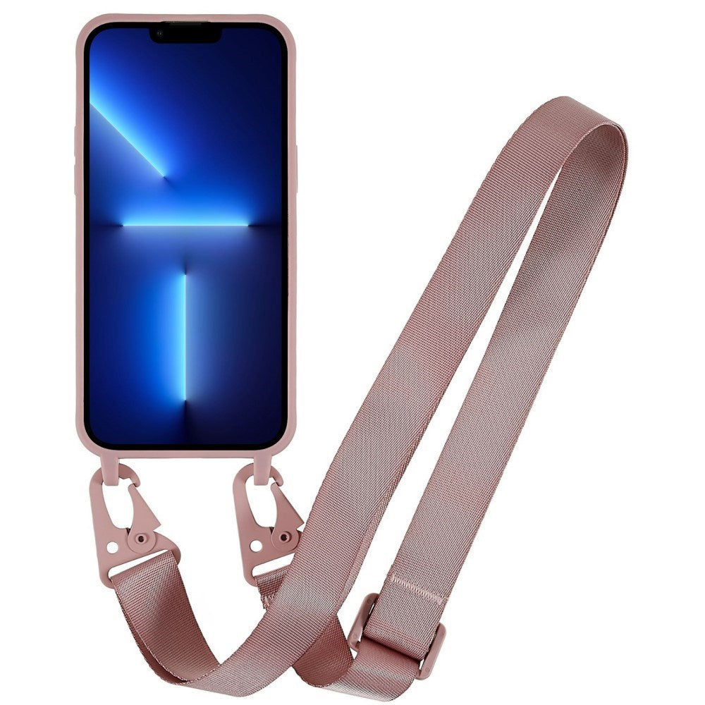 iPhone 16 Pro EIDERWOOD Fleksibelt Plastik Mobil Cover m. Strop - Støvet Lyserød