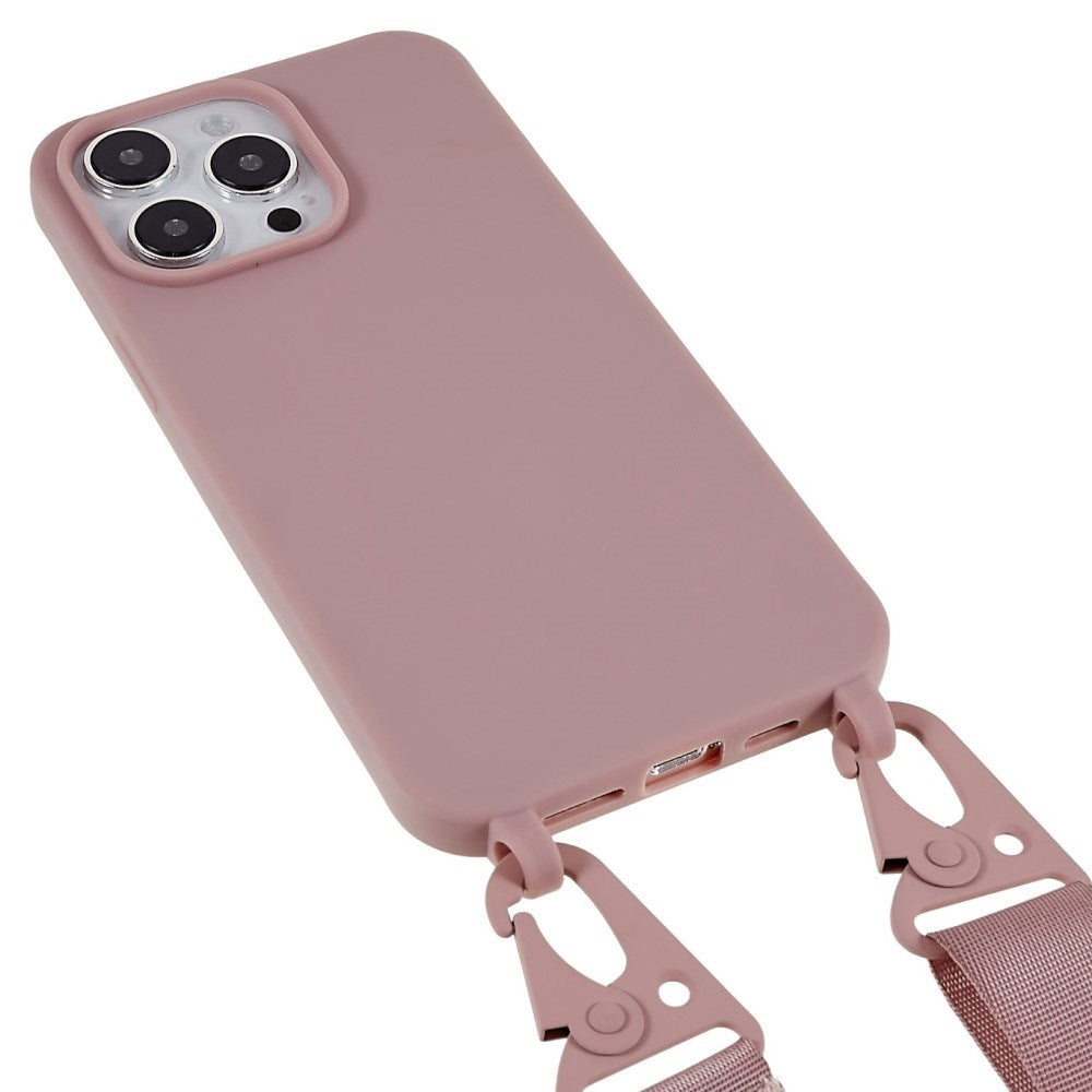 iPhone 16 Pro EIDERWOOD Fleksibelt Plastik Mobil Cover m. Strop - Støvet Lyserød