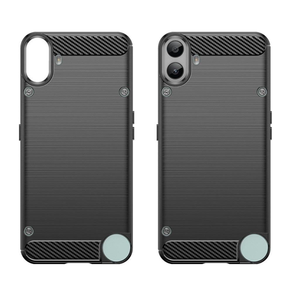 EIDERWOOD - Nothing CMF Phone 1 - Brushed Carbon Fiber Fleksibelt Plastik Cover - Sort