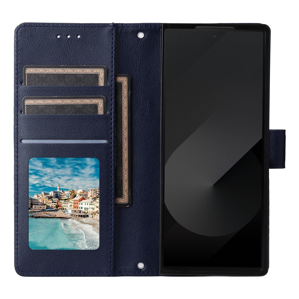 Samsung Galaxy Z Fold6 - EIDERWOOD Kunstlæder Flip Cover - Blå