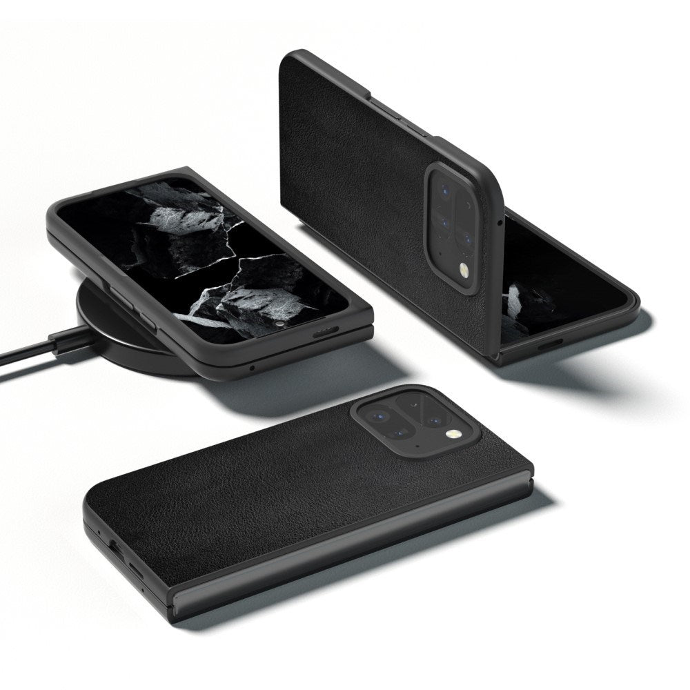 EIDERWOOD Google Pixel 9 Pro Fold (5G) Vegansk Læder Mobil Cover - Sort