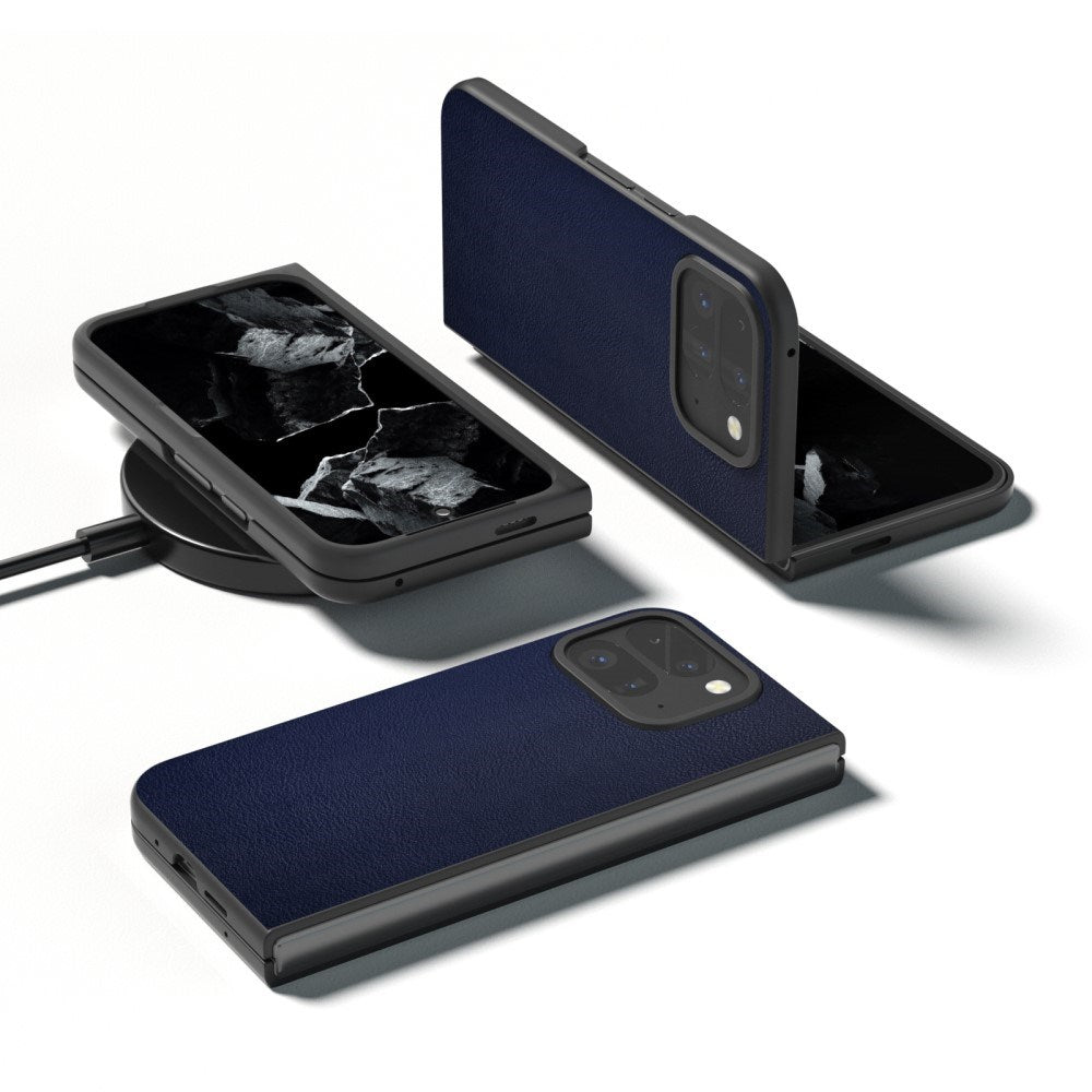 EIDERWOOD Google Pixel 9 Pro Fold (5G) Vegansk Læder Mobil Cover - Mørkeblå