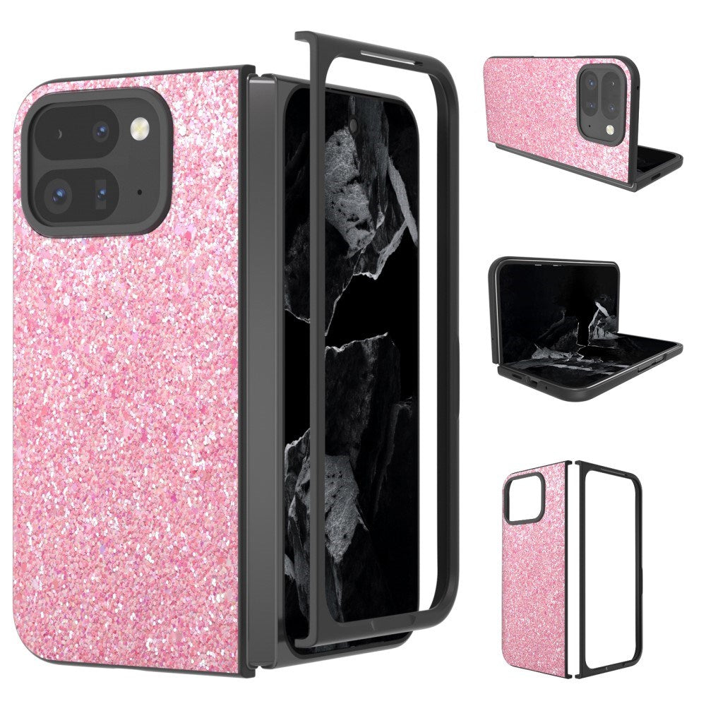 EIDERWOOD Google Pixel 9 Pro Fold (5G) Kunstlæder Glitter Mobil Cover - Lyserød