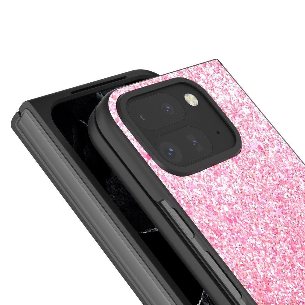 EIDERWOOD Google Pixel 9 Pro Fold (5G) Kunstlæder Glitter Mobil Cover - Lyserød