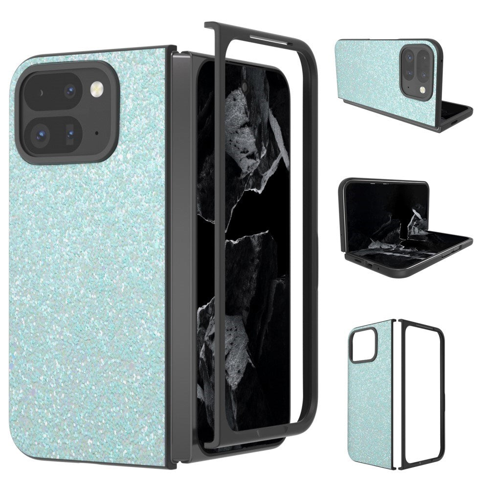 EIDERWOOD Google Pixel 9 Pro Fold (5G) Kunstlæder Glitter Mobil Cover - Blå