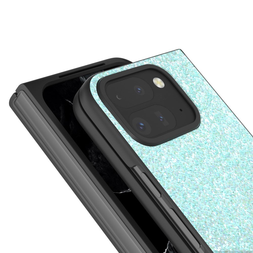 EIDERWOOD Google Pixel 9 Pro Fold (5G) Kunstlæder Glitter Mobil Cover - Blå