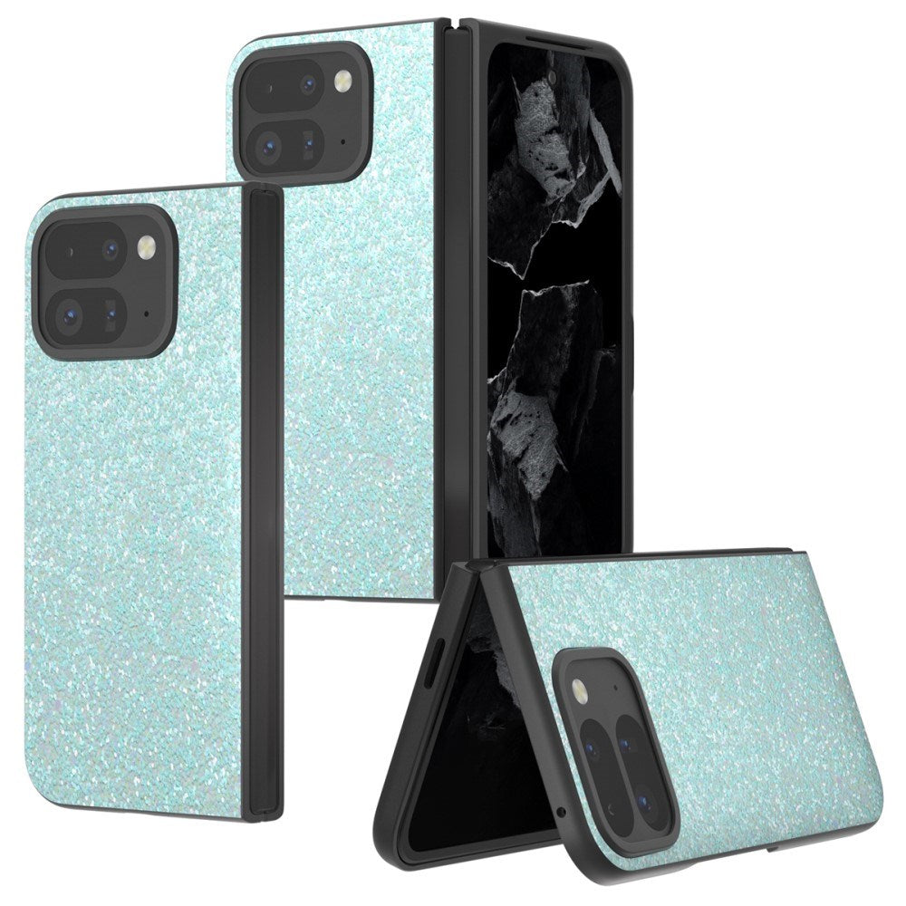 EIDERWOOD Google Pixel 9 Pro Fold (5G) Kunstlæder Glitter Mobil Cover - Blå