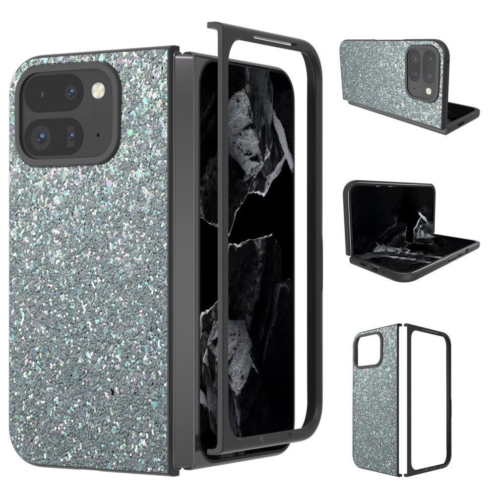 EIDERWOOD Google Pixel 9 Pro Fold (5G) Kunstlæder Glitter Mobil Cover - Mørkegrøn