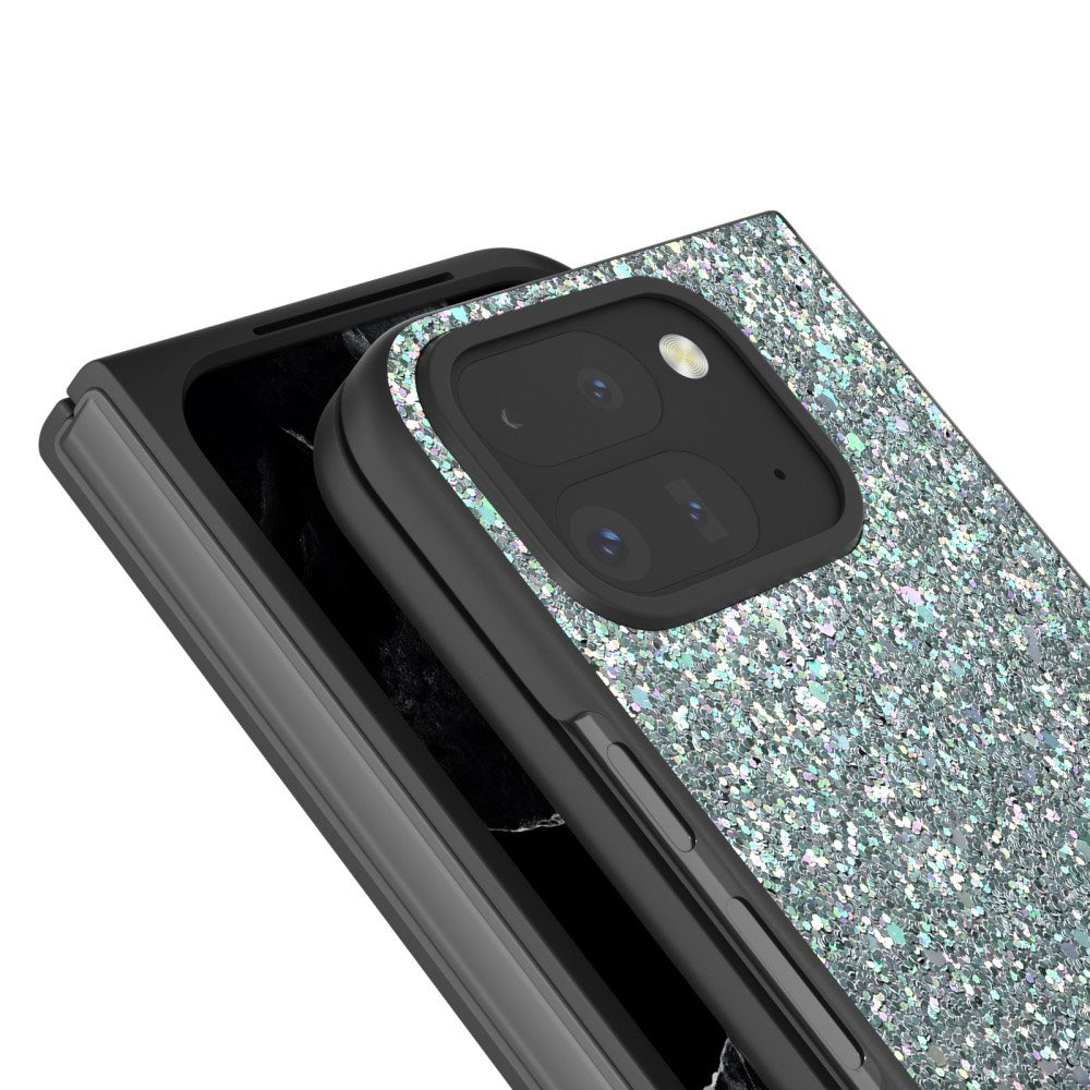 EIDERWOOD Google Pixel 9 Pro Fold (5G) Kunstlæder Glitter Mobil Cover - Mørkegrøn