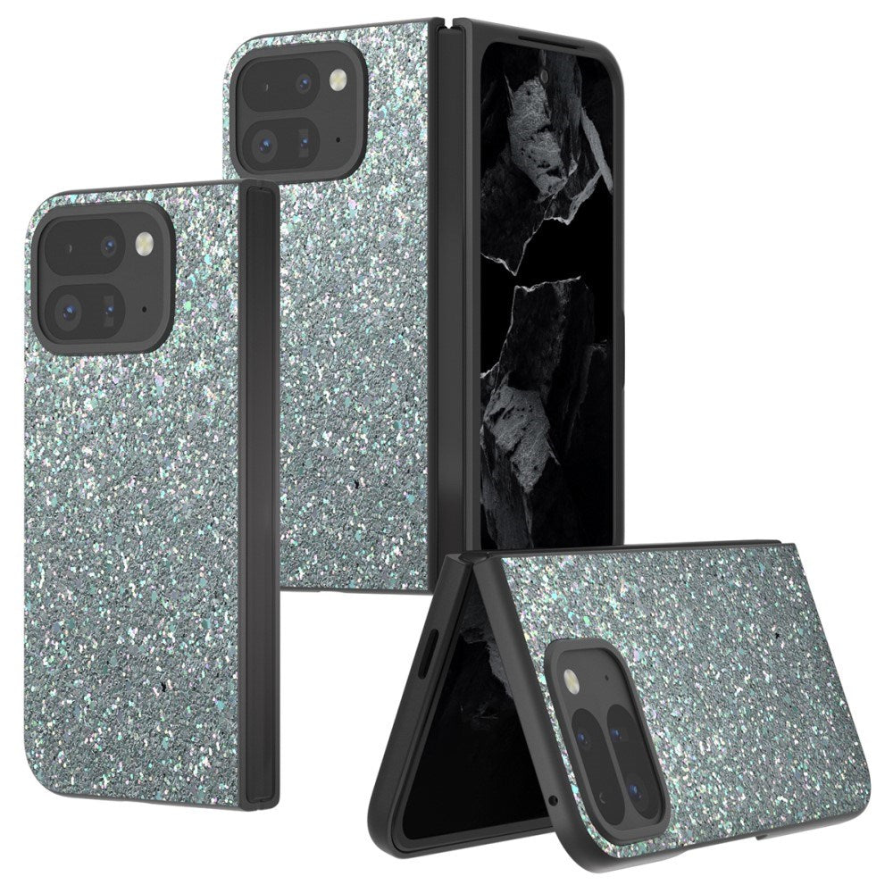EIDERWOOD Google Pixel 9 Pro Fold (5G) Kunstlæder Glitter Mobil Cover - Mørkegrøn
