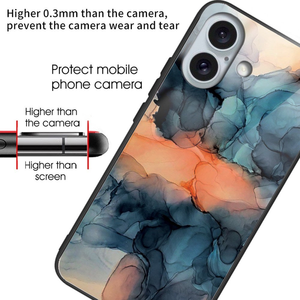 EIDERWOOD iPhone 16 Plastik Mobil Cover m. Glasbagside - Orange / Blå Sky