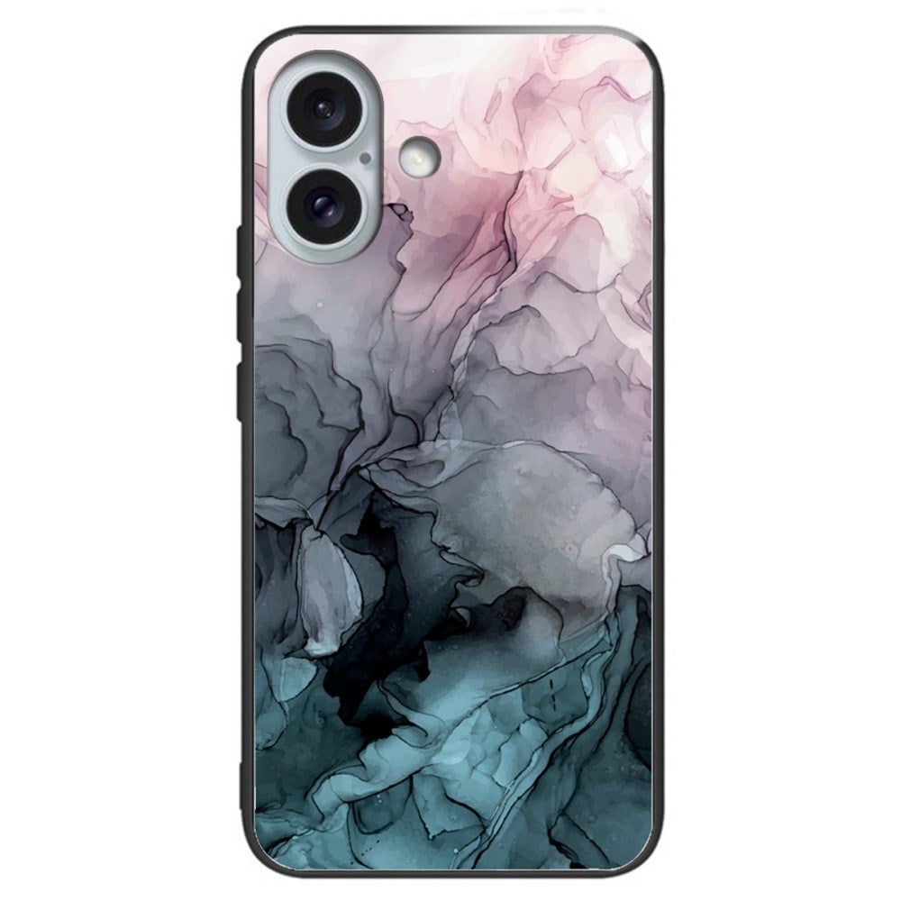 EIDERWOOD iPhone 16 Plastik Mobil Cover m. Glasbagside - Blå / Lyserød Sky