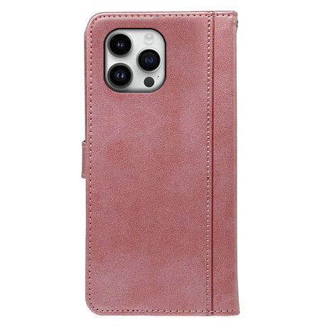 EIDERWOOD iPhone 16 Pro Læder Mobil Cover m. Kortholder & Ståfunktion - Rose Gold