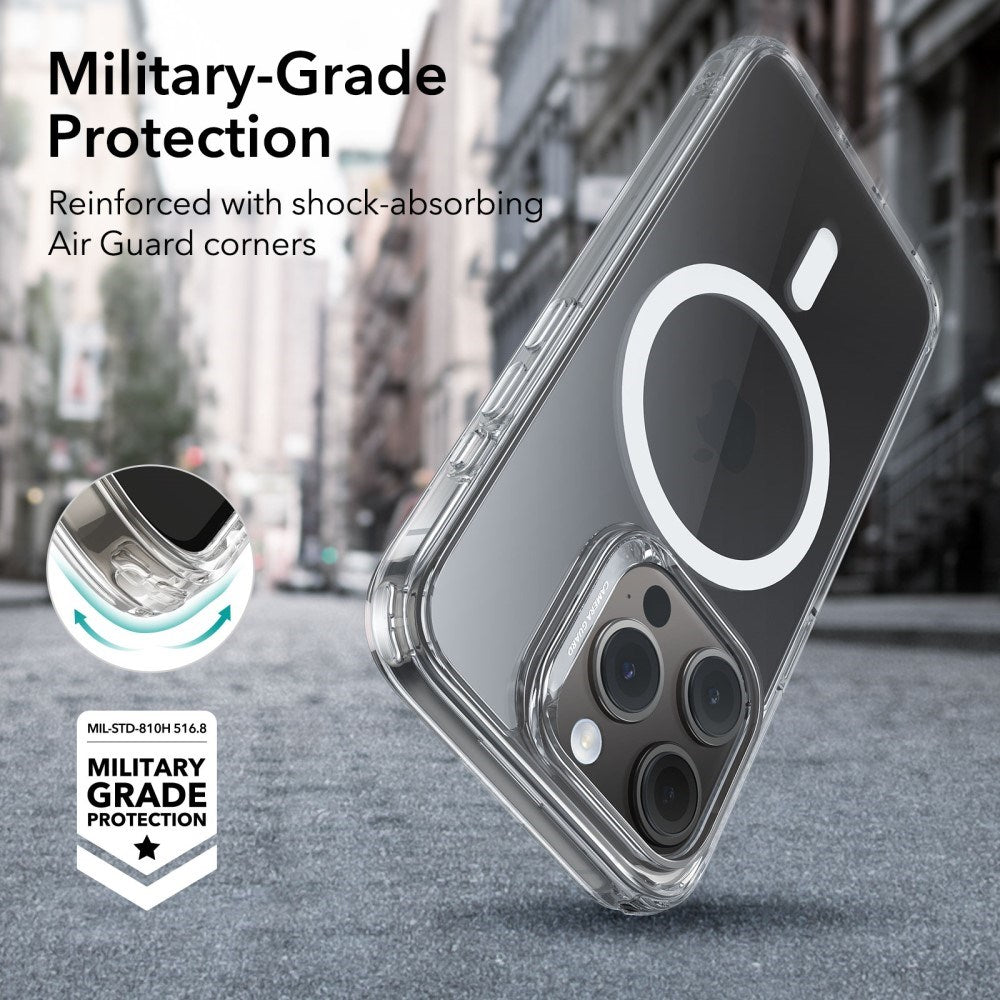 ESR iPhone 16 Pro Max Hybrid Mobil Cover - MagSafe Kompatibel - Gennemsigtig / Hvid