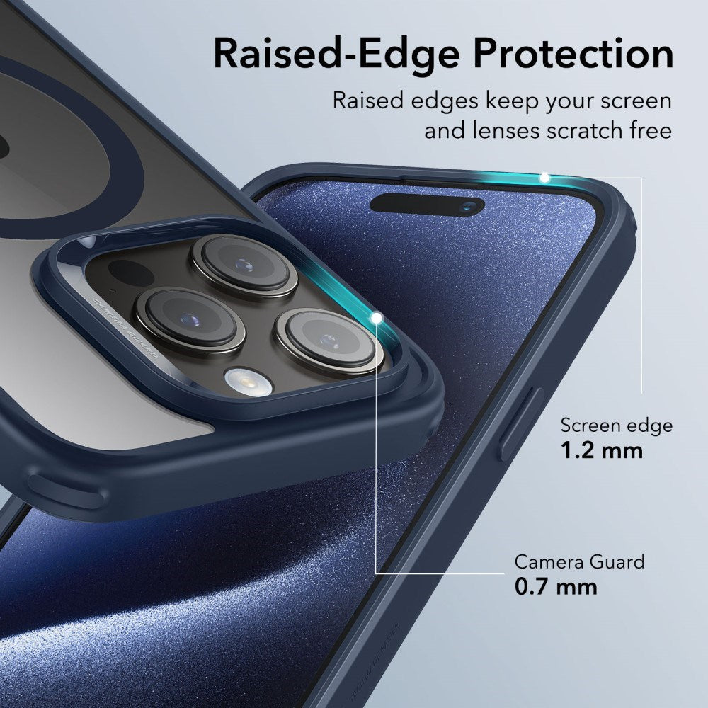 ESR iPhone 16 Hybrid Mobil Cover - MagSafe Kompatibel - Gennemsigtig / Blå