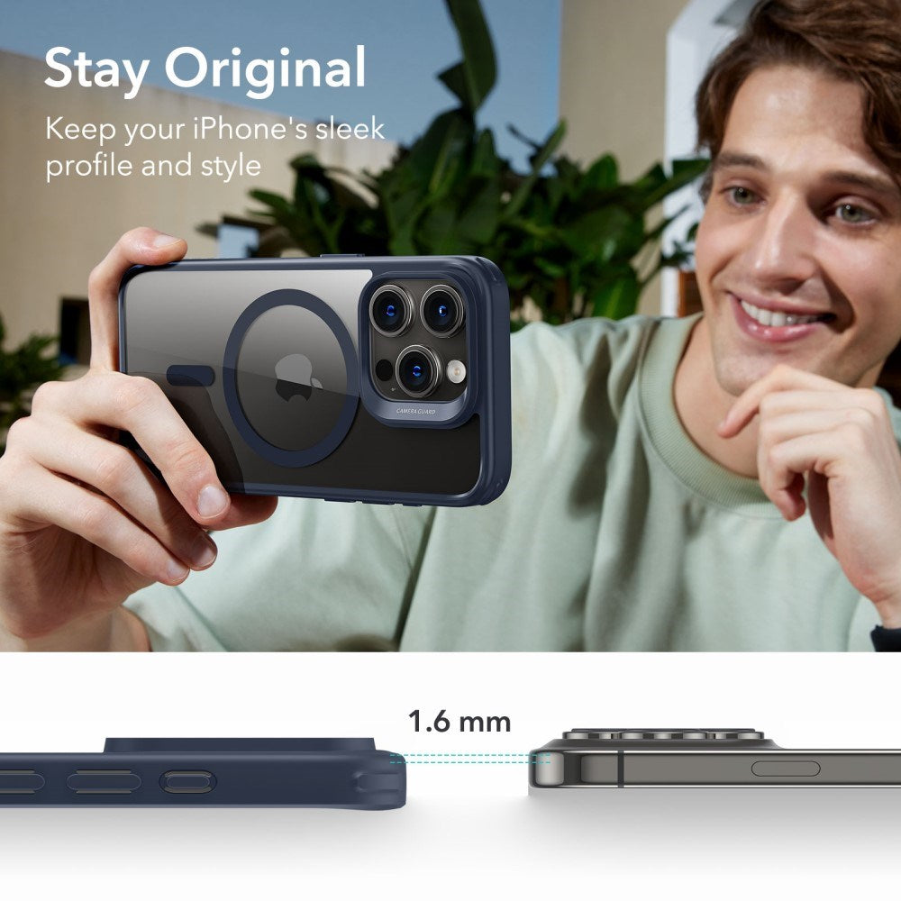 ESR iPhone 16 Hybrid Mobil Cover - MagSafe Kompatibel - Gennemsigtig / Blå