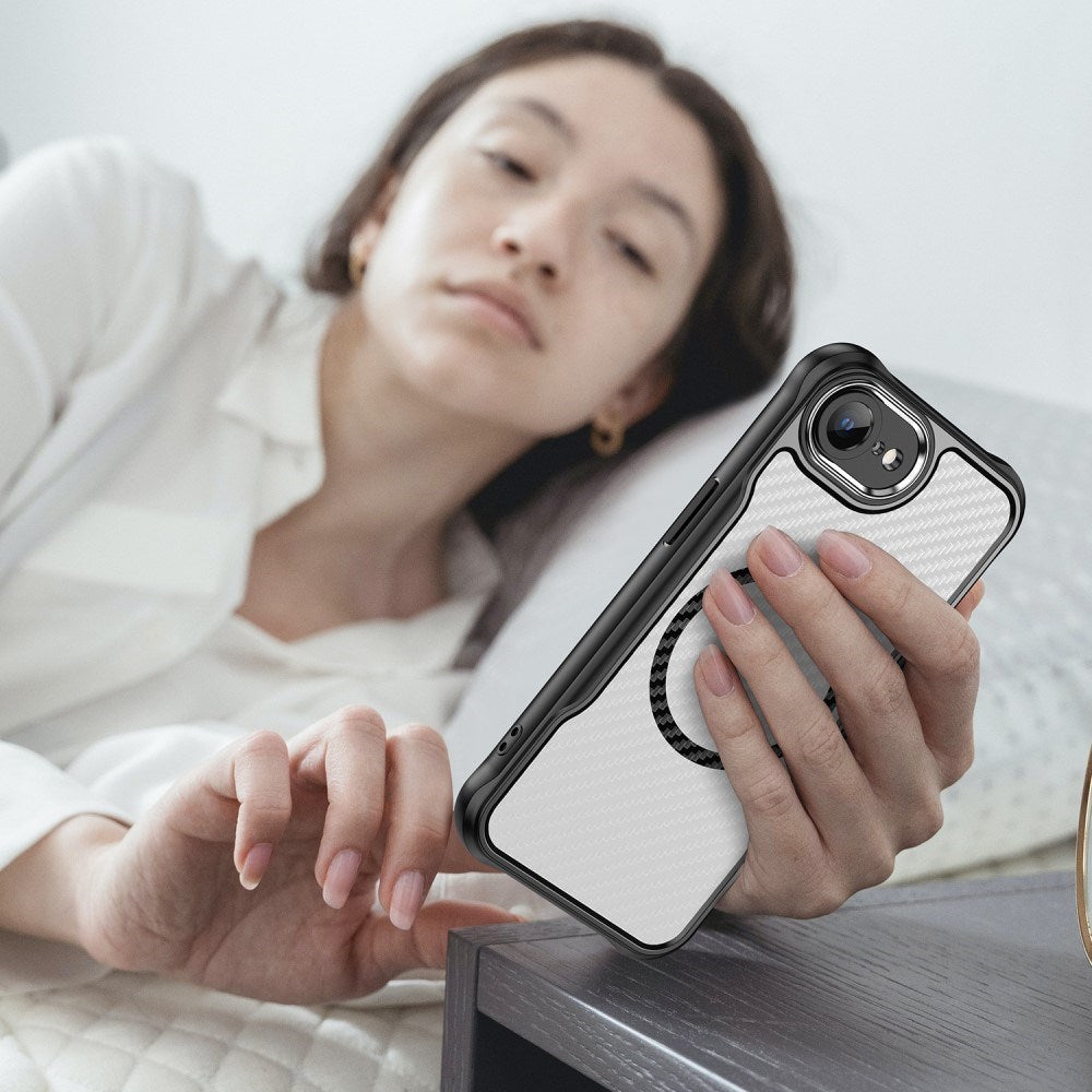 EIDERWOOD iPhone 16e Carbon Cover - Forstærkede Hjørner - MagSafe Kompatibel - Sort