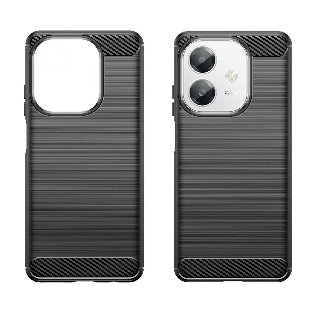 EIDERWOOD - Oppo A60 / A40m / A40 - Brushed Carbon Fiber Fleksibelt Plastik Cover - Sort