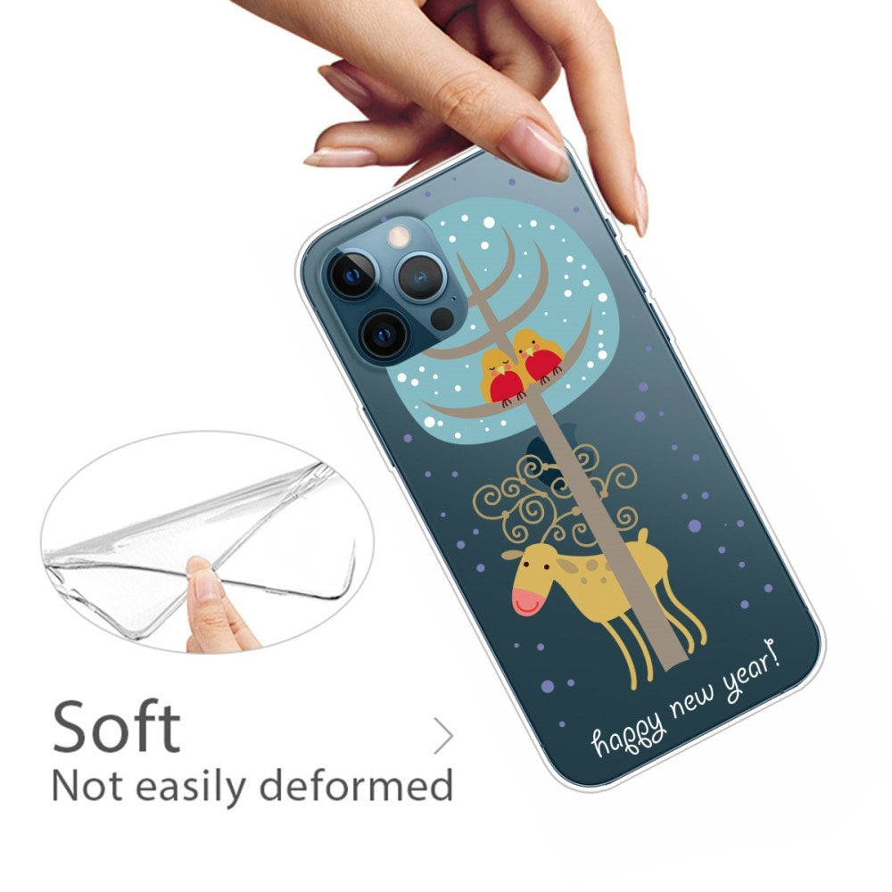 EIDERWOOD iPhone 16 Pro Max Fleksibelt Plast Mobil Julecover - Merry Christmas - Rensdyr