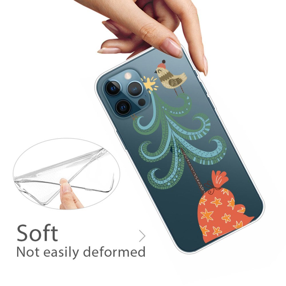 EIDERWOOD iPhone 16 Pro Max Fleksibelt Plast Mobil Julecover - Merry Christmas - Fugle i Juletræ