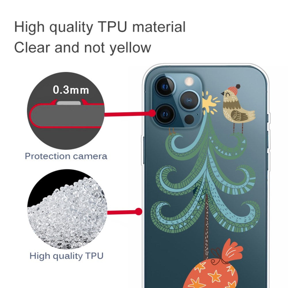 EIDERWOOD iPhone 16 Pro Max Fleksibelt Plast Mobil Julecover - Merry Christmas - Fugle i Juletræ